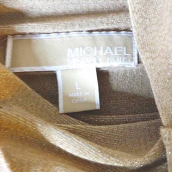 MICHAEL Michael Kors Metallic Gold Turtleneck Size L - Picture 4 of 5